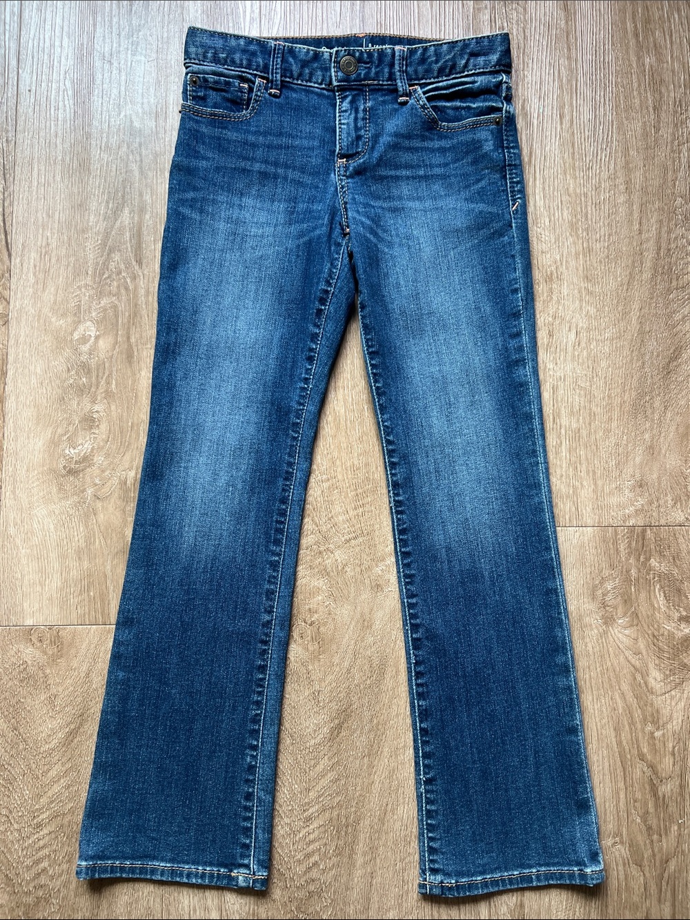 GAP Kid’s Dark Blue Slightly Faded Regular BootCut Jeans Size 8